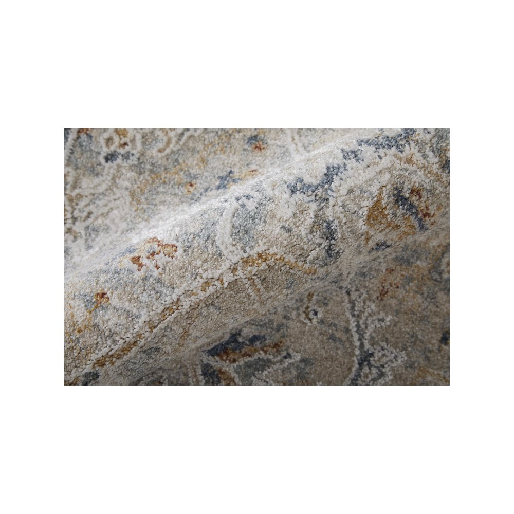 Pasha Transitional Distressed, Ivory/Blue/Tan, 2' x 3' Accent Rug. Picture 5