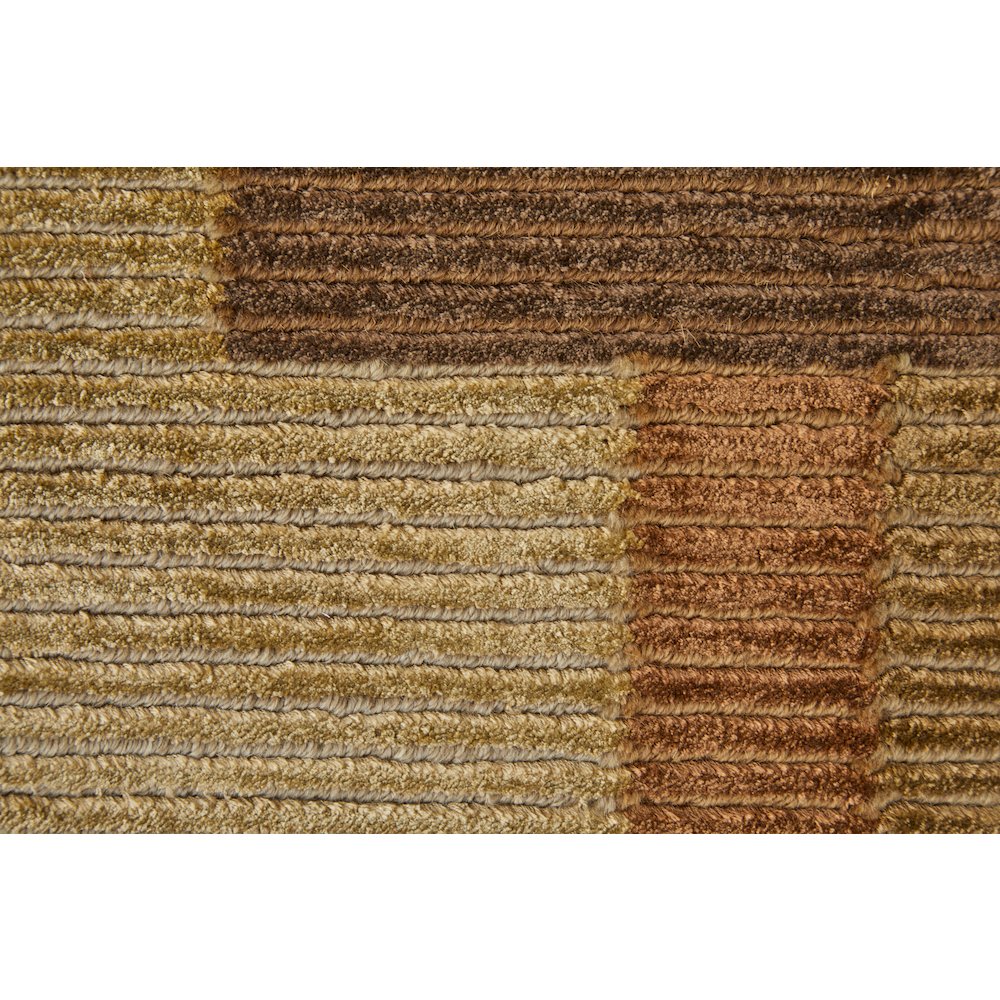 Keystone Transitional Color Block, Green/Brown/Orange, 7'-9" x 9'-9" Area Rug. Picture 5