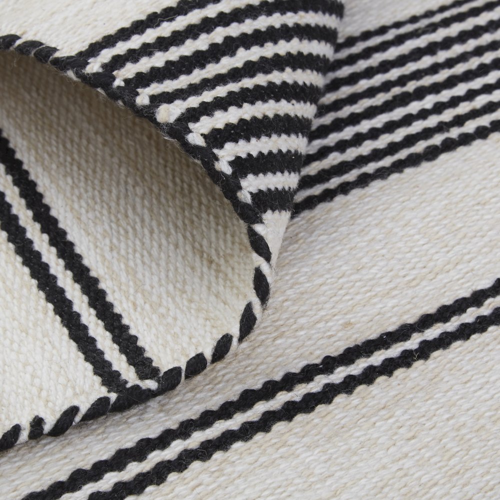 Duprine Transitional Stripes, Black/White/Ivory, 10' x 14' Area Rug. Picture 7
