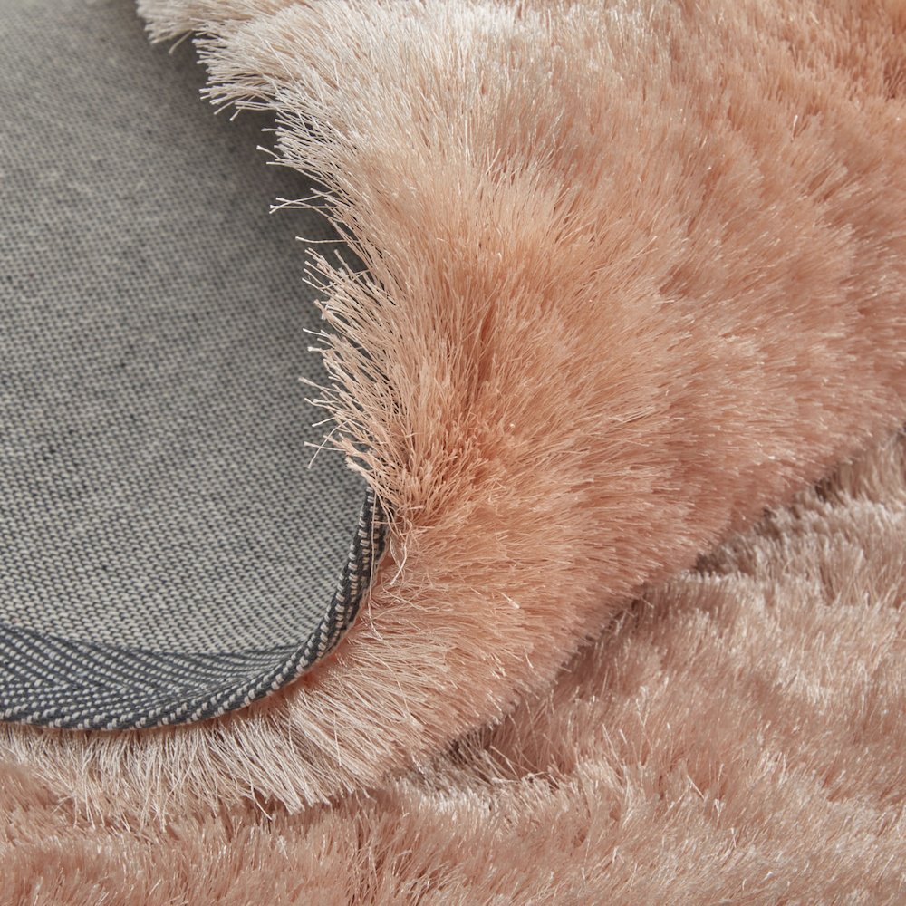 Indochine Plush Shag Rug with Metallic Sheen, Salmon Pink, 10ft x 10ft Round, 4944550FBLH000N95. Picture 7