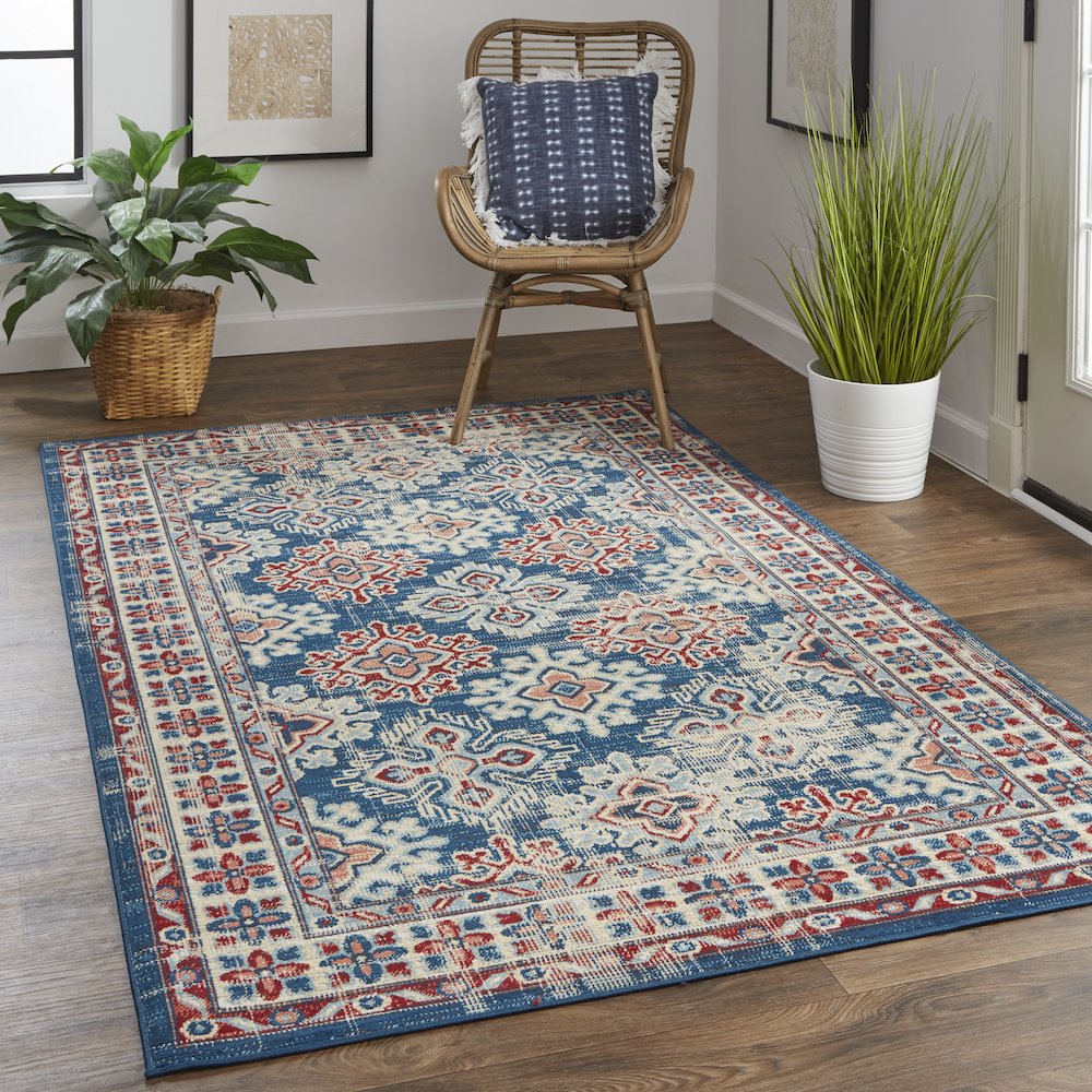 Nolan Transitional Oriental, Blue/Red/Ivory, 12'-10" x 15' Runner. Picture 2