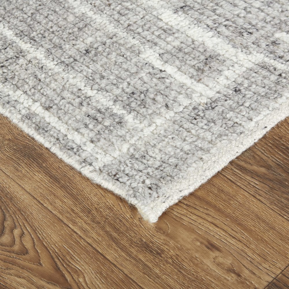 Alford Modern Checkered, Gray/Silver/Ivory, 9'-6" x 13'-6" Area Rug. Picture 3