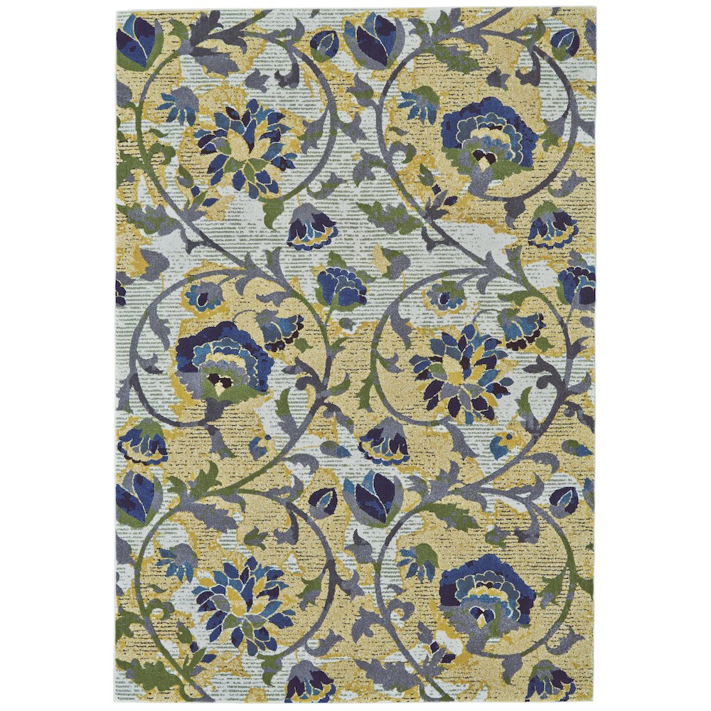 Brixton Modern Scroll, Ivory/Gold/Green, 10' x 13'-2" Area Rug. Picture 1