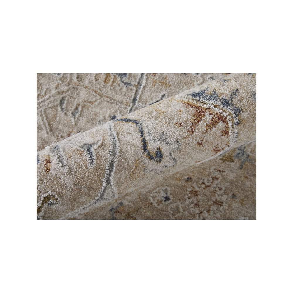 Pasha Transitional Distressed, Taupe/Ivory/Blue, 7'-10" x 10'-3" Area Rug. Picture 5
