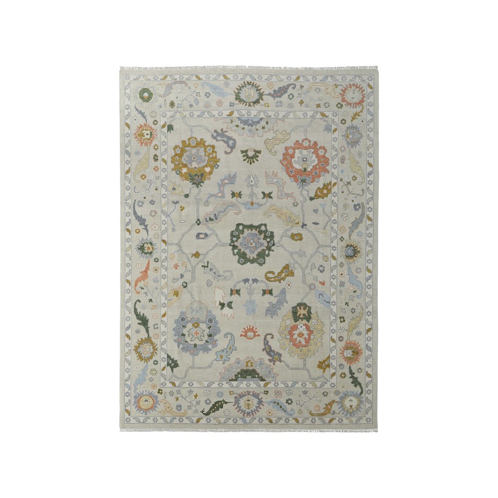 Karina Transitional Floral & Botanical, Ivory/Gold/Green, 5'-6" x 8'-6" Area Rug. Picture 1