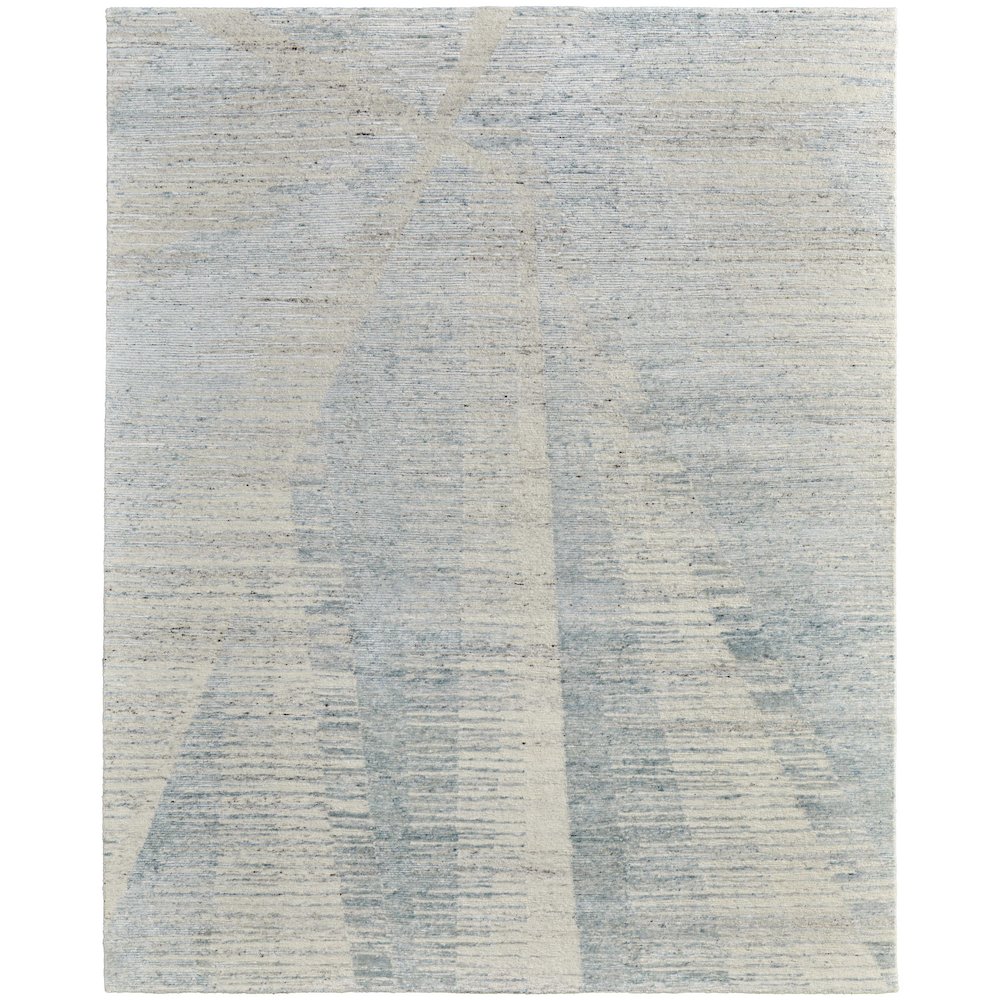 Brighton Modern Abstract, Blue/Ivory/Silver, 7'-9" x 9'-9" Area Rug. Picture 1