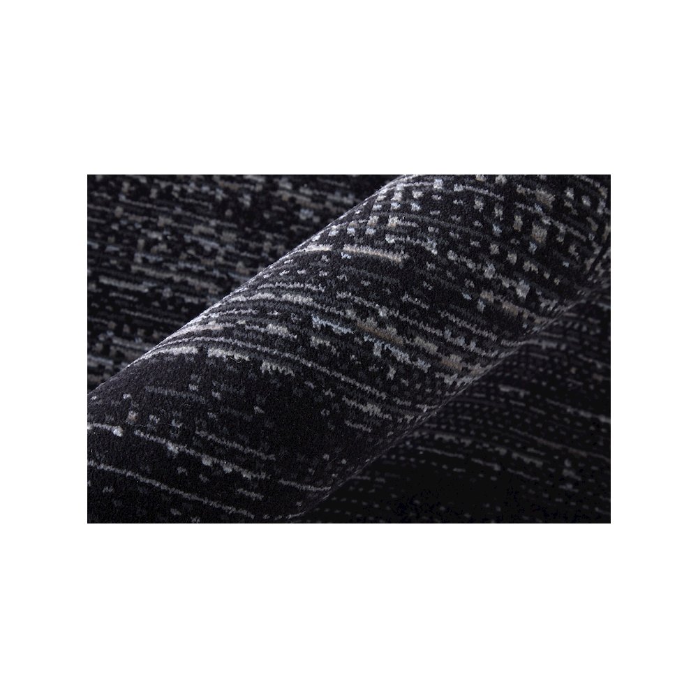 Deja Modern Solid, Black/Silver/Gray, 5' x 7'-6" Area Rug. Picture 4