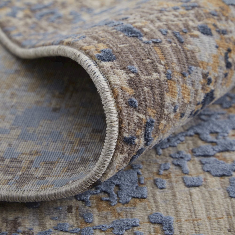 Pryor Modern Watercolor, Blue/Tan/Brown, 10' x 13' Area Rug. Picture 8