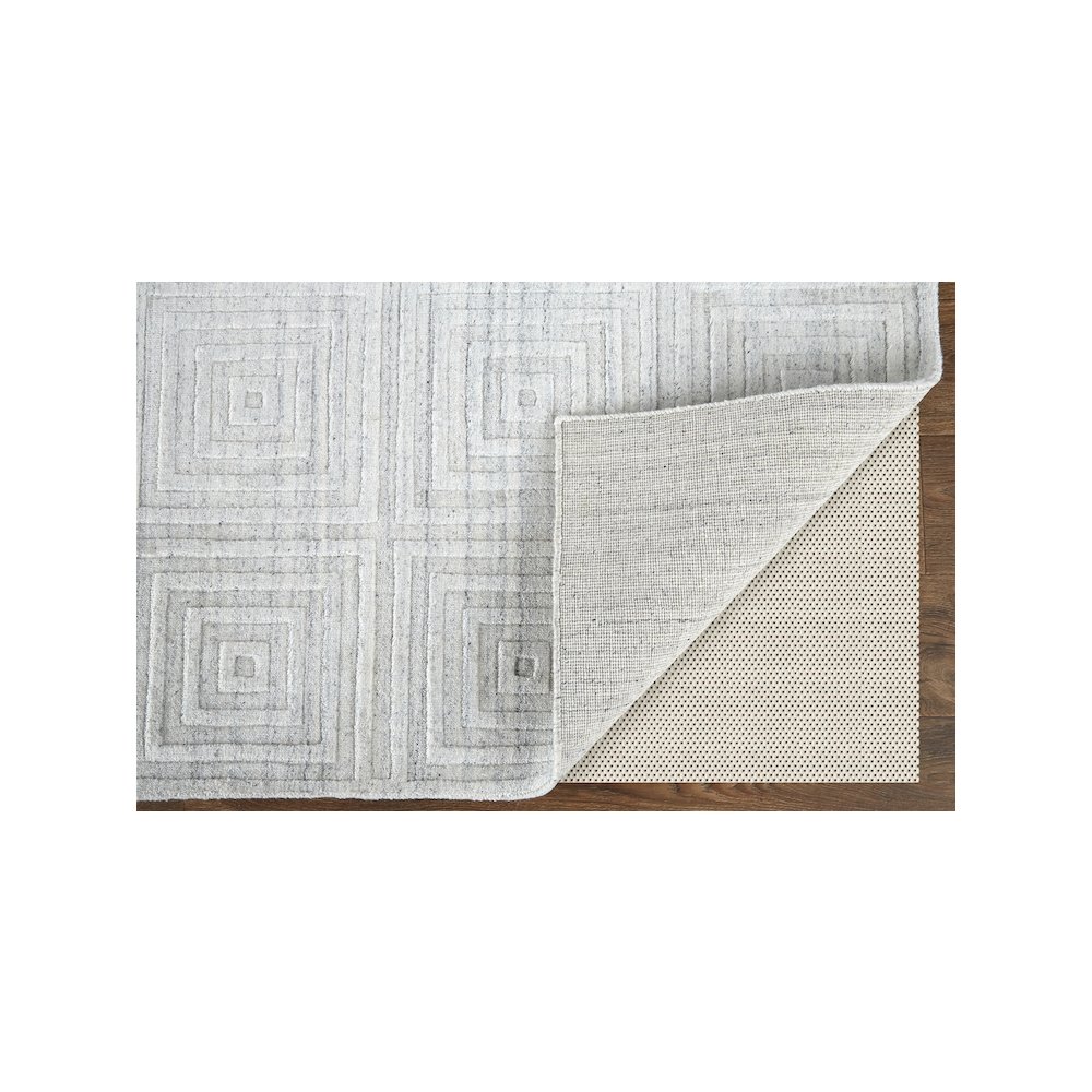 Redford Transitional Solid, White/Silver, 5' x 8' Area Rug. Picture 4