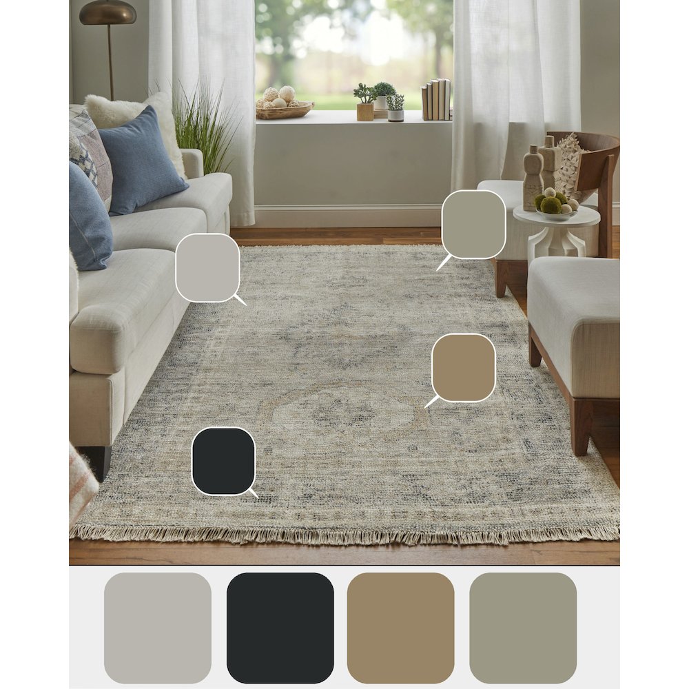 Caldwell Vintage Space Dyed Wool Rug, Latte Tan/Beige, 9ft x 12ft Area Rug, 8798798FSND000G00. Picture 9