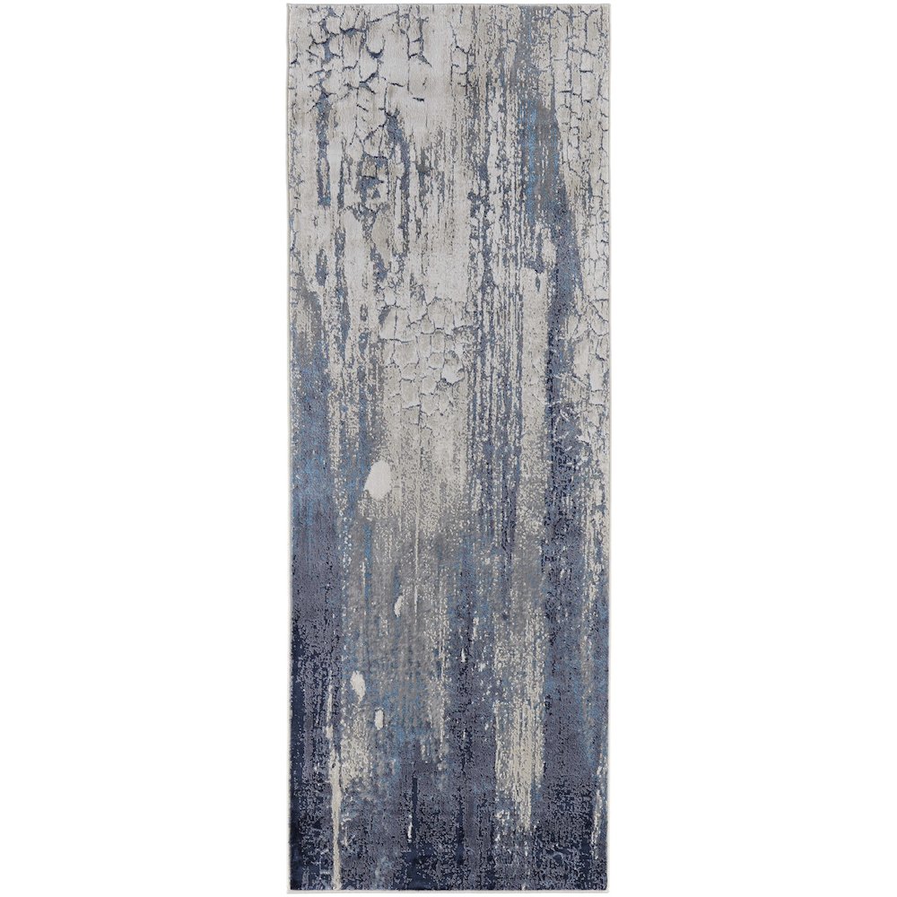 Indio Modern Abstract, Ivory/Blue/Black, 2'-10" x 7'-10" Runner. Picture 1
