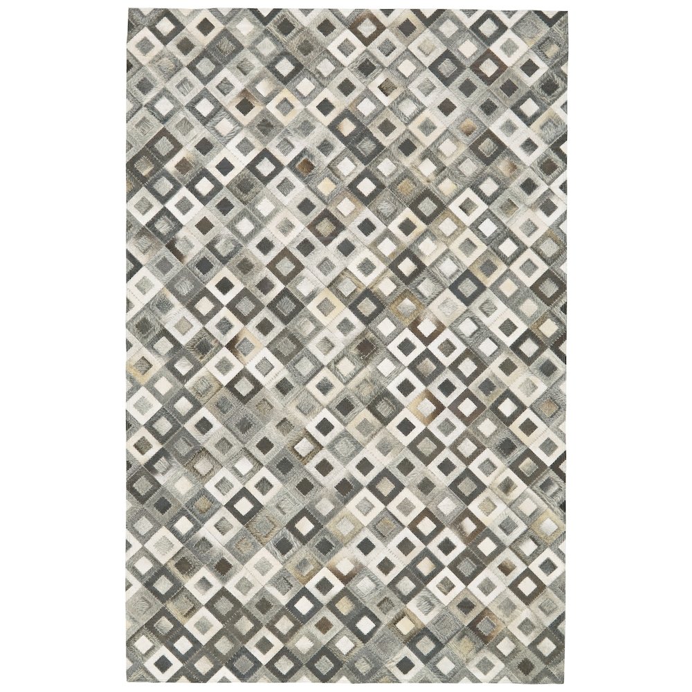 Estelle Transitional Animal Print, White/Black/Gray, 6' x 9' Area Rug. Picture 1