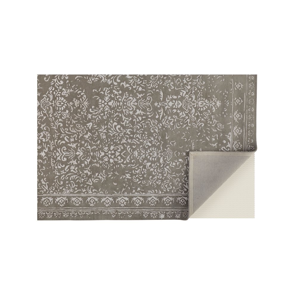 Bella High/Low Floral Wool Rug, Warm Silver Gray, 8ft x 10ft Area Rug, 9698014FGRYSLVF00. Picture 4