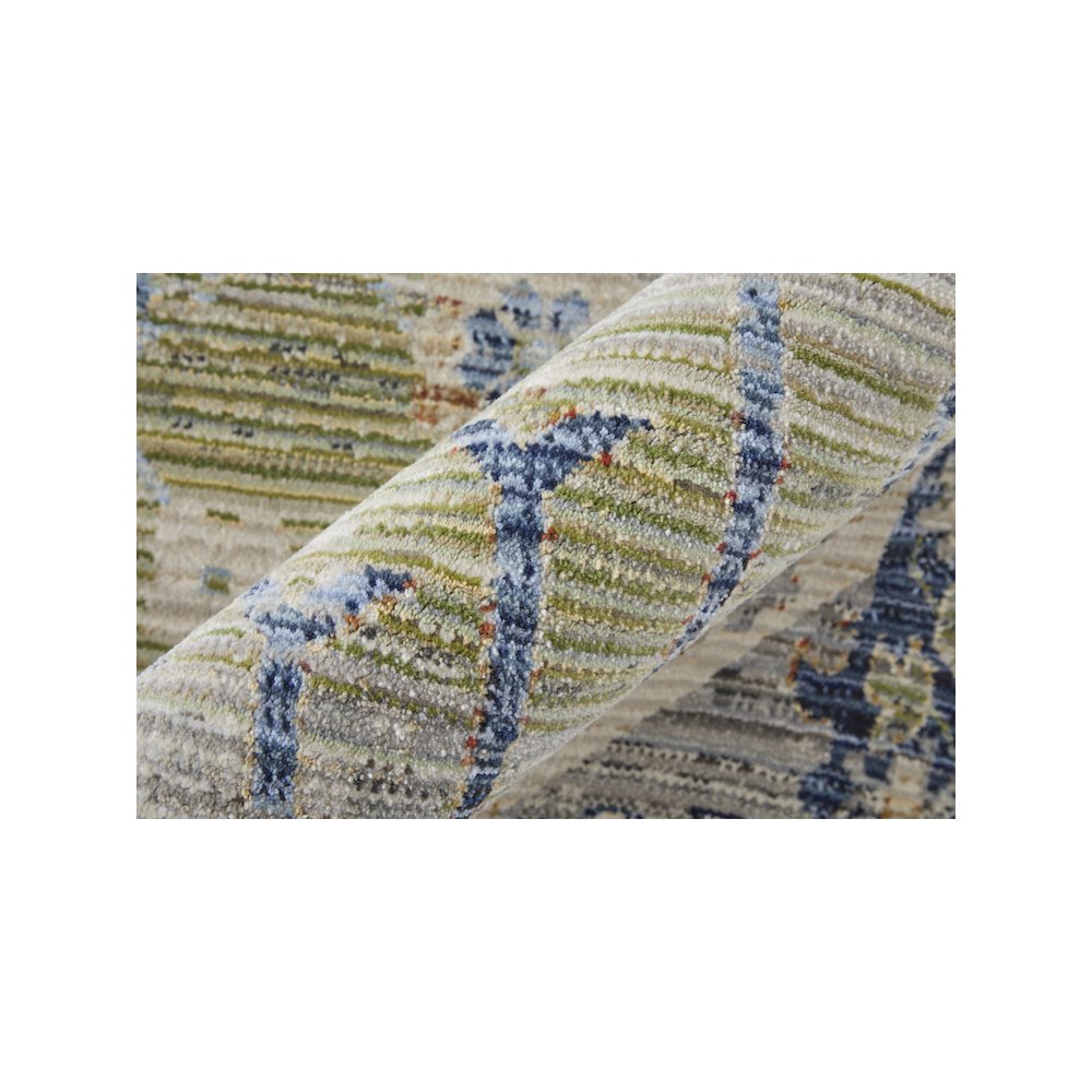 Melrose Transitional Distressed, Ivory/Green/Blue, 7'-10" x 10'-3" Area Rug. Picture 5