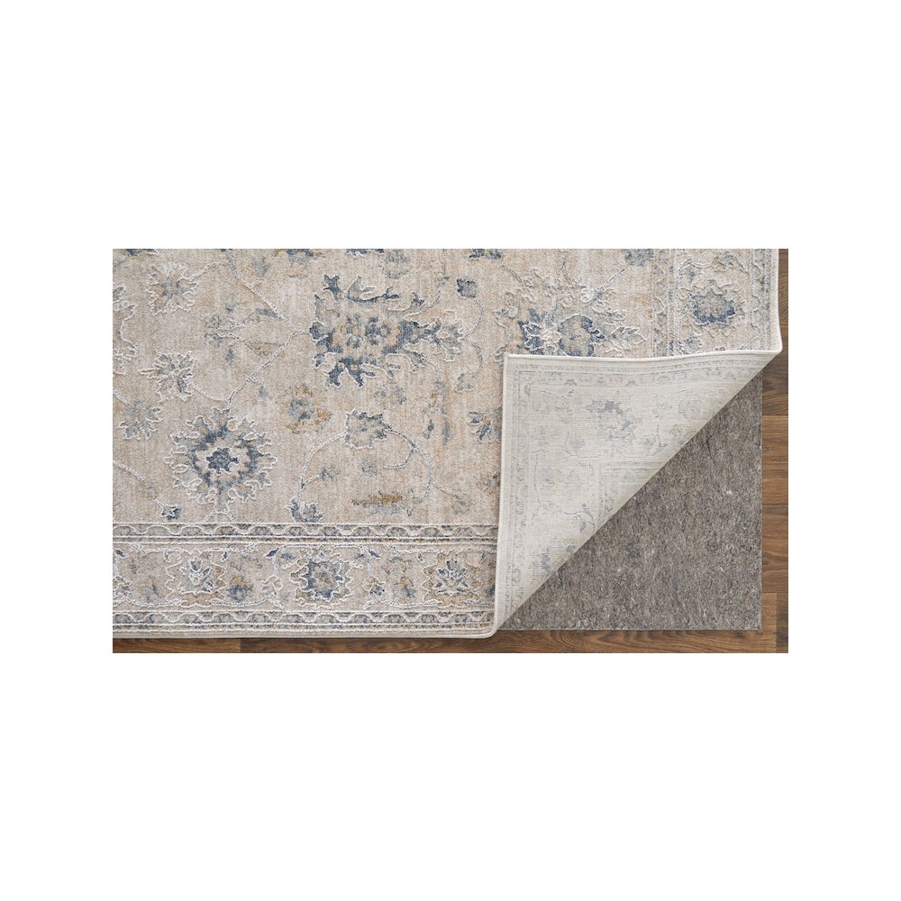 Pasha Transitional Floral & Botanical, Ivory/Taupe/Blue, 5' x 7'-6" Area Rug. Picture 4