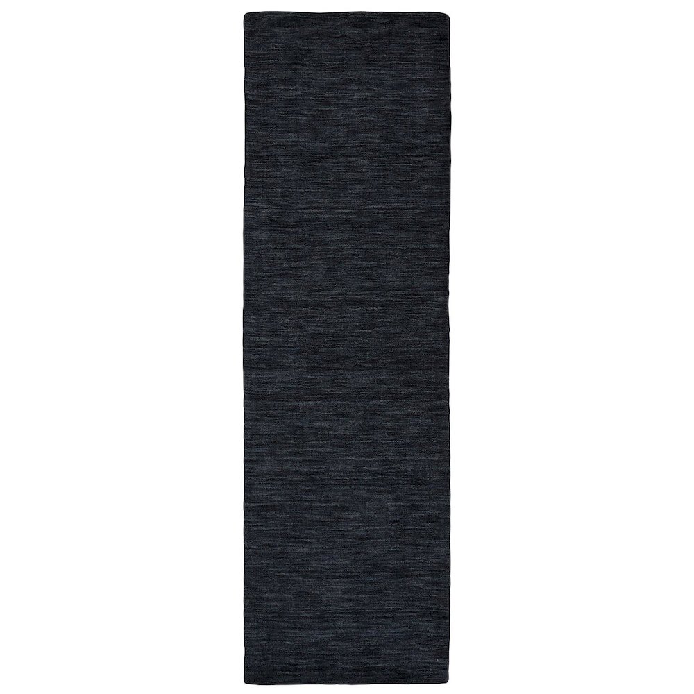 Luna Hand Woven Marled Wool Rug, Black/Dark Gray, 2ft - 6in x 8ft, Runner, 5798049FBLK000I6A. Picture 1