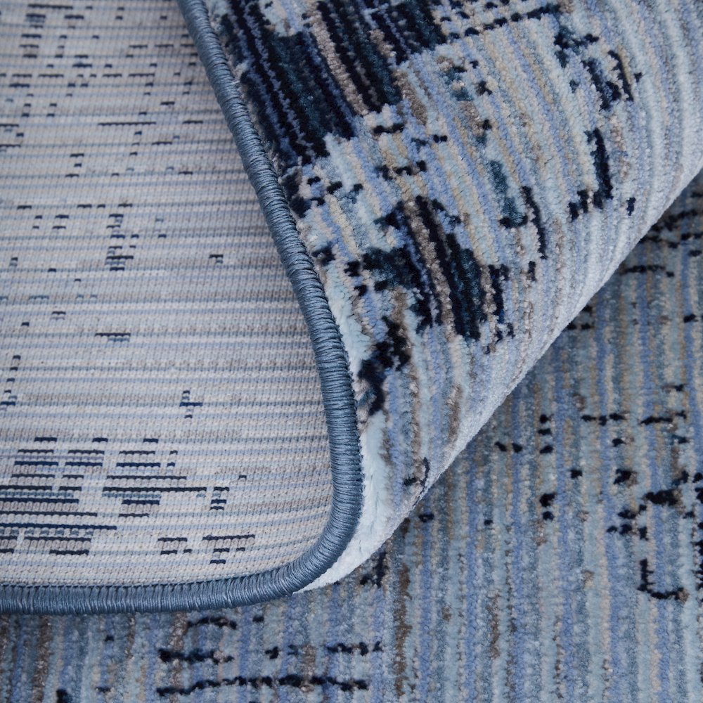 Sonora Modern Abstract, Blue/Black, 7'-10" x 10'-3" Area Rug. Picture 6