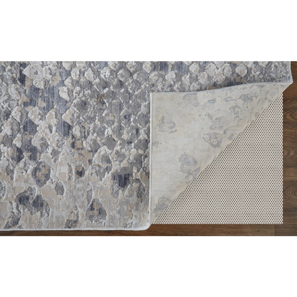 Laina Transitional Trellis & Lattice, Silver/Gray/Blue, 5' x 7'-10" Area Rug. Picture 4