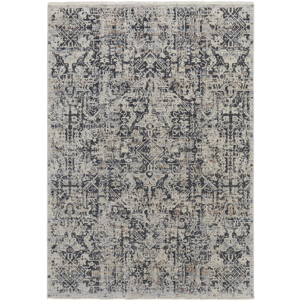 Kaia Transitional Distressed, Ivory/Gray/Taupe, 9'-8" x 12'-8" Area Rug. Picture 1