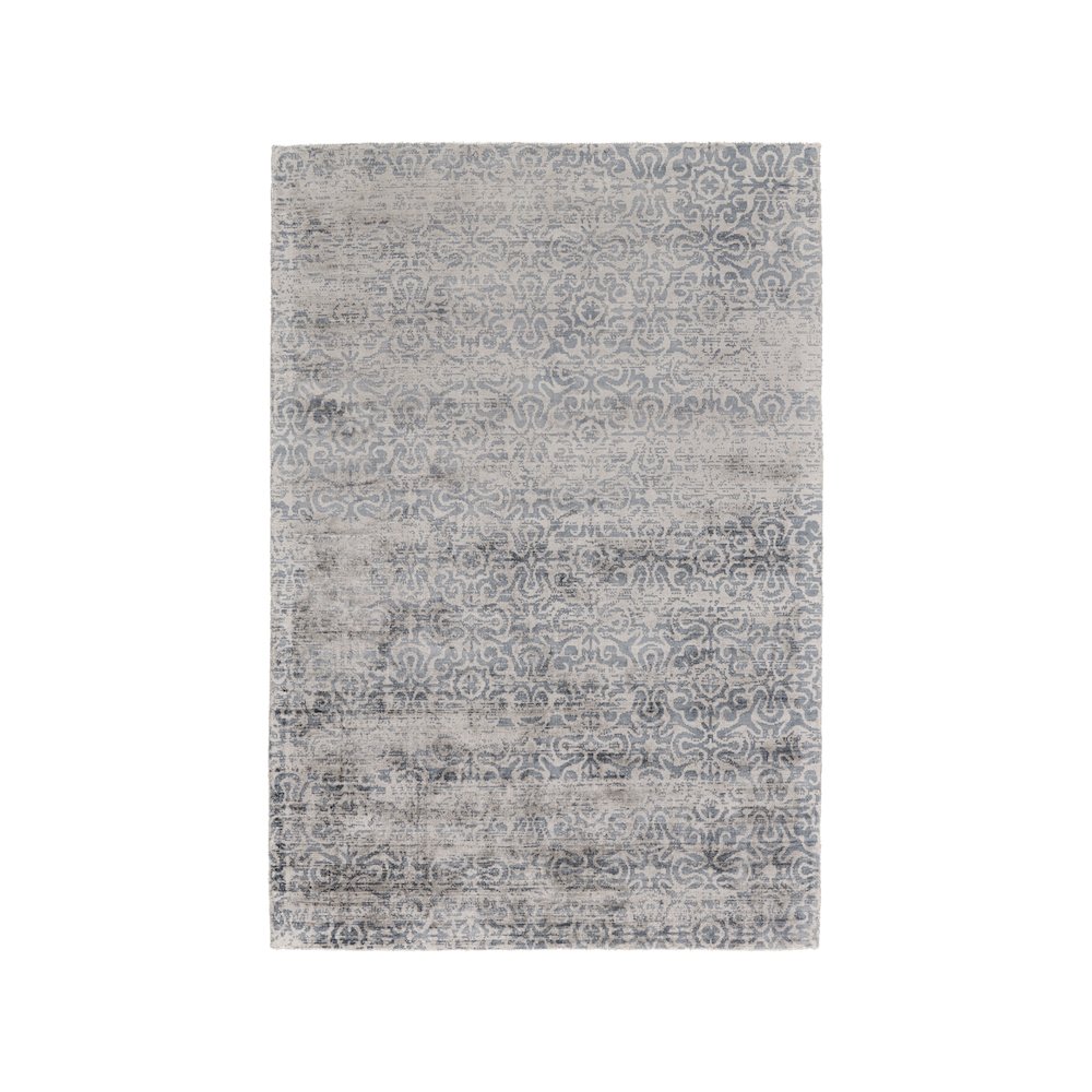 Nadia Distressed Damask Rug, Aegean Blue/Opal Gray, 5ft x 8ft Area Rug, 6678389FSMK000E10. Picture 1