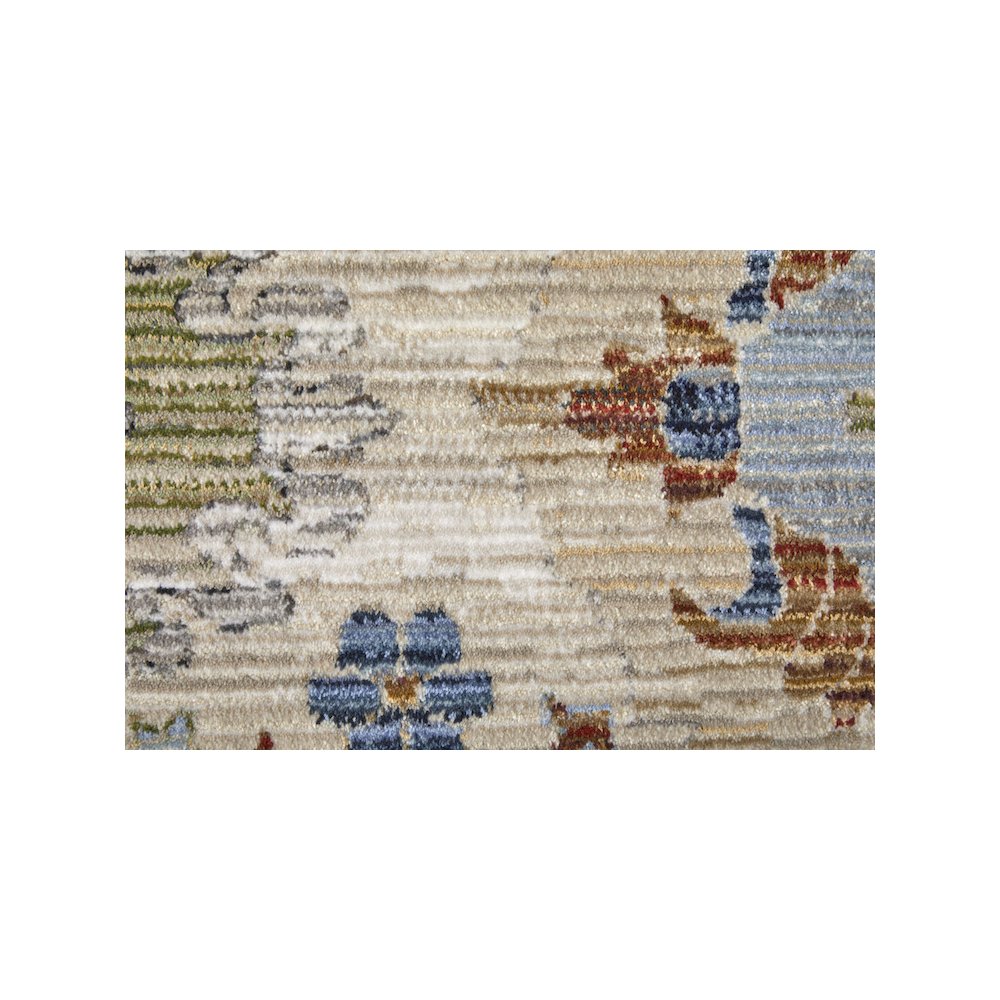 Melrose Traditional Floral & Botanical, Tan/Blue/Red, 7'-10" x 10'-3" Area Rug. Picture 6