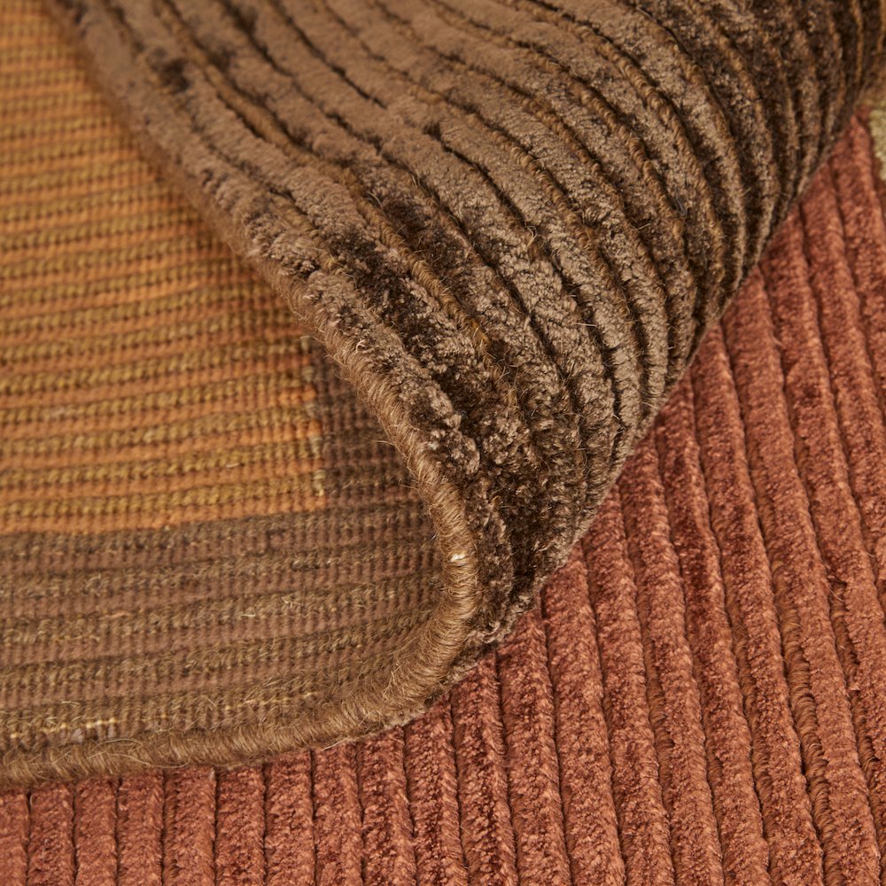 Keystone Transitional Color Block, Green/Brown/Orange, 7'-9" x 9'-9" Area Rug. Picture 6