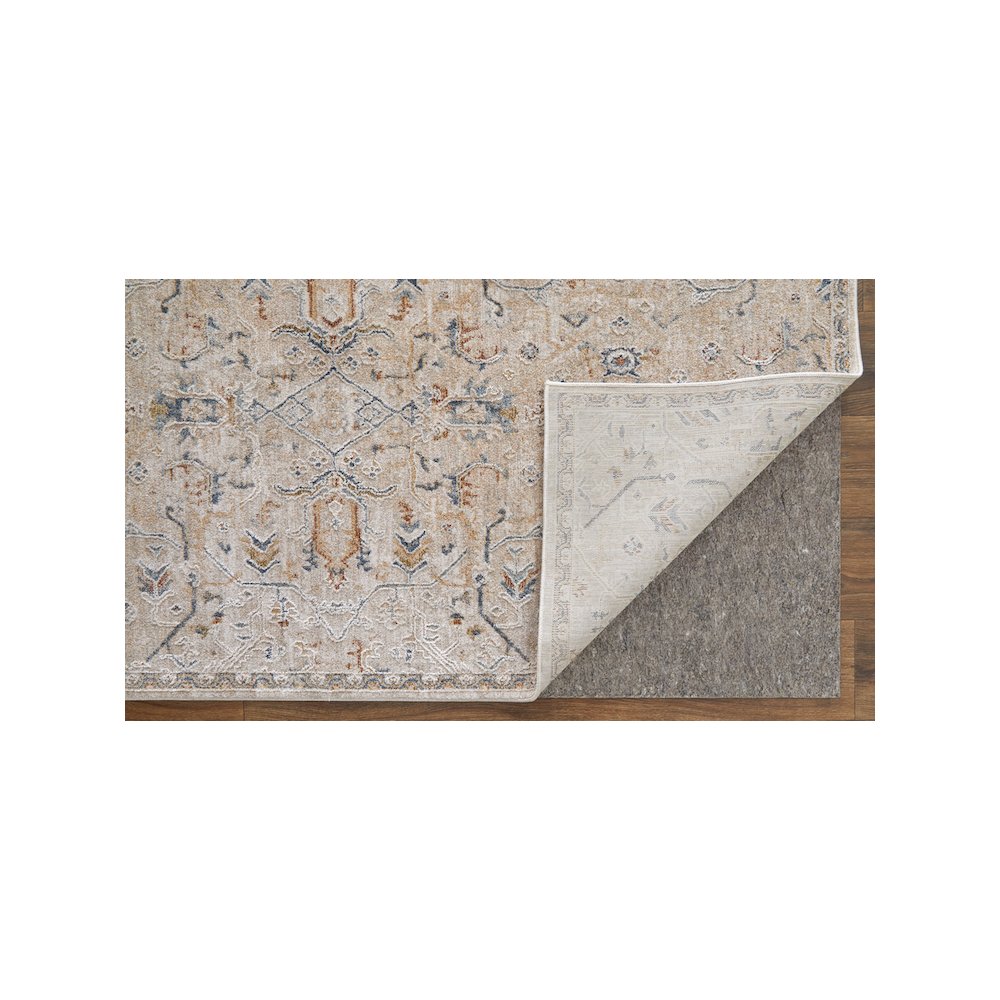 Pasha Transitional Distressed, Taupe/Ivory/Blue, 7'-10" x 10'-3" Area Rug. Picture 4