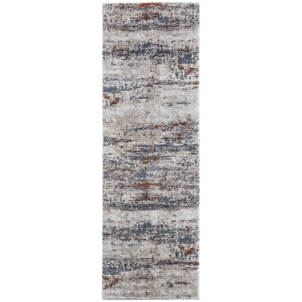 Gilmore Modern Abstract, Ivory/Blue/Gray, 2'-6" x 8' Runner. Picture 1