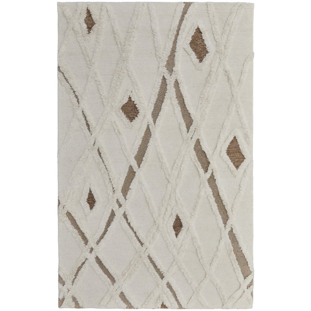 Anica Premium Wool Tufted Accent Rug, Boho Moroccan, Ivory/Beige, 2ft x 3ft, ANC8008FIVYBRNP00. Picture 1