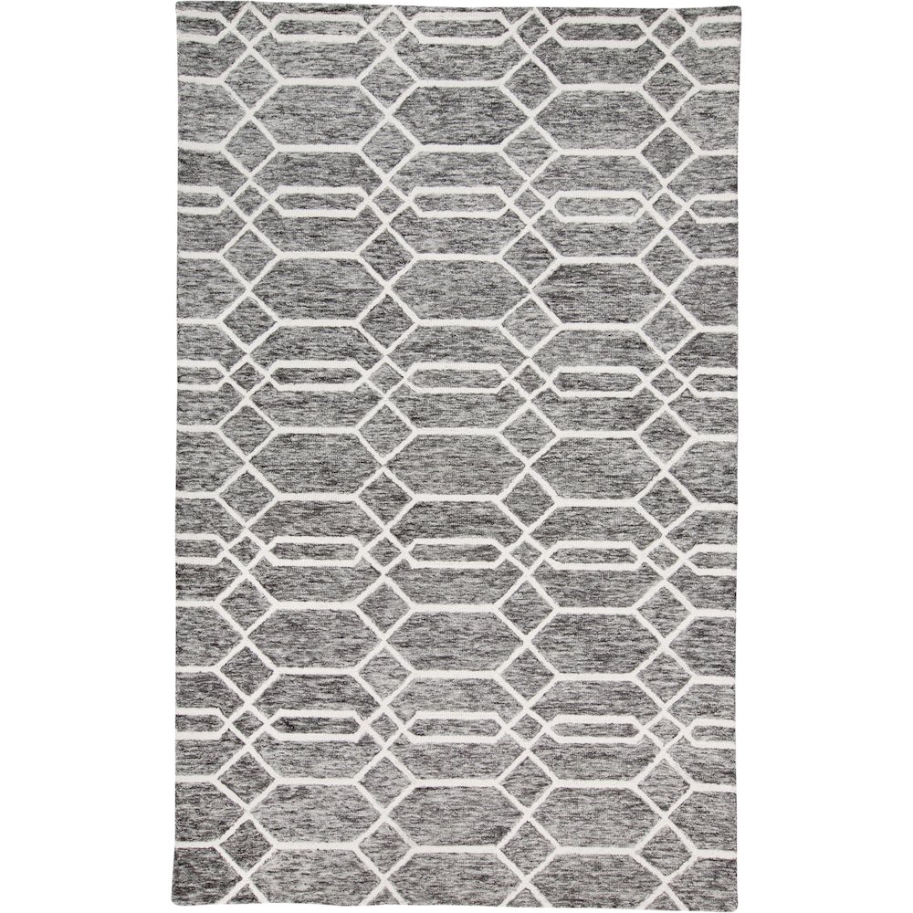 Belfort Transitional Trellis & Lattice, Gray/Black/Ivory, 12' x 15' Area Rug. Picture 1