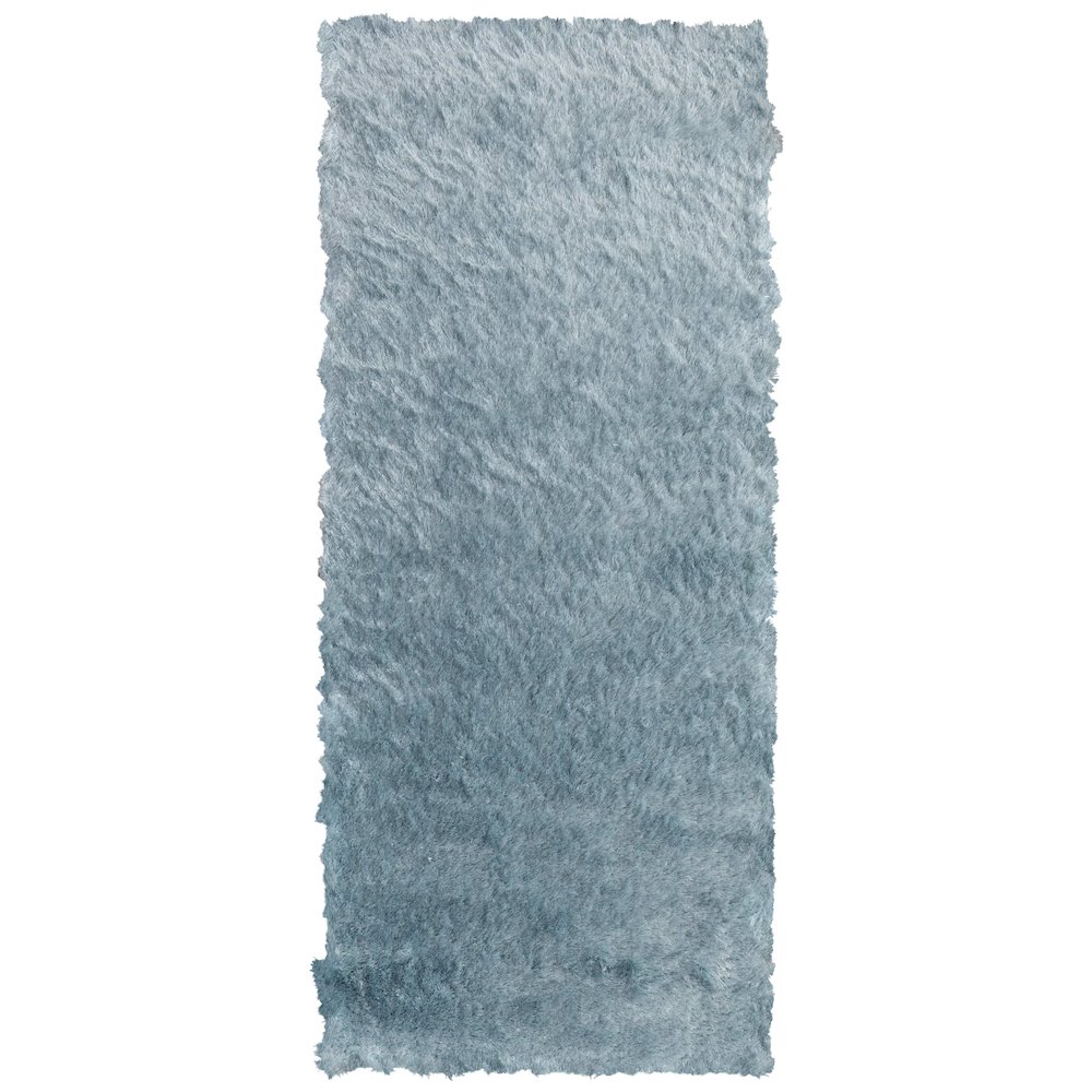 Indochine Plush Shag Rug with Metallic Sheen, Light Aqua Blue, 2ft-6in x 6ft, Runner, 4944550FLAQ000I26. Picture 1