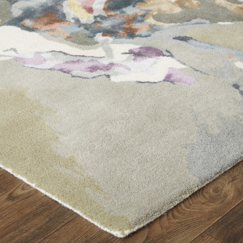 Dafney Transitional Floral & Botanical, Purple/Pink/Green, 5' x 8' Area Rug. Picture 3