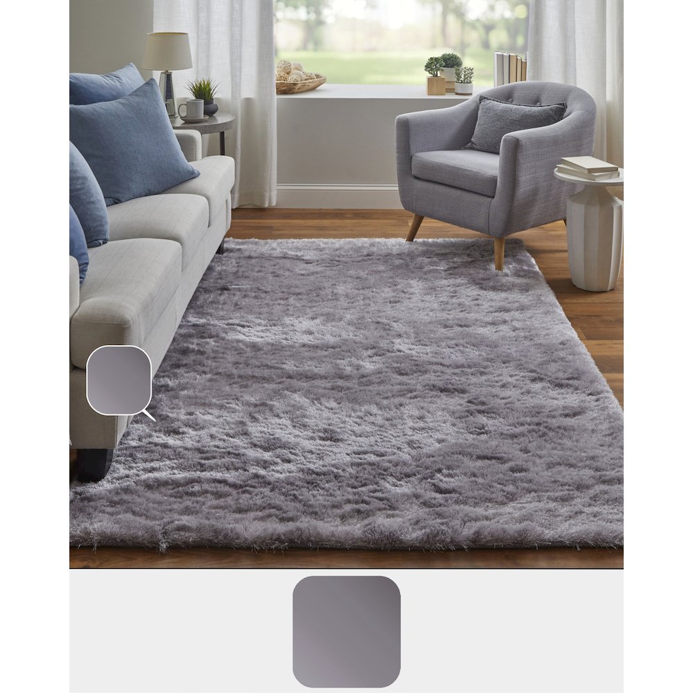 Indochine Plush Shag Rug Metallic Sheen, Amethyst Quartz, 3ft-6in x 5ft-6in, 4944550FSMYAMSC50. Picture 9