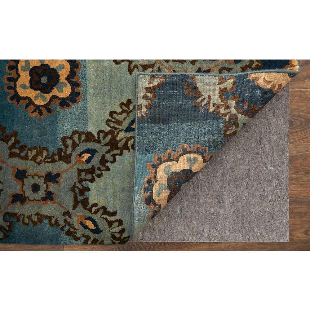 Amzad Transitional Ikat, Blue/Gray/Tan, 8'-6" x 11'-6" Area Rug. Picture 4