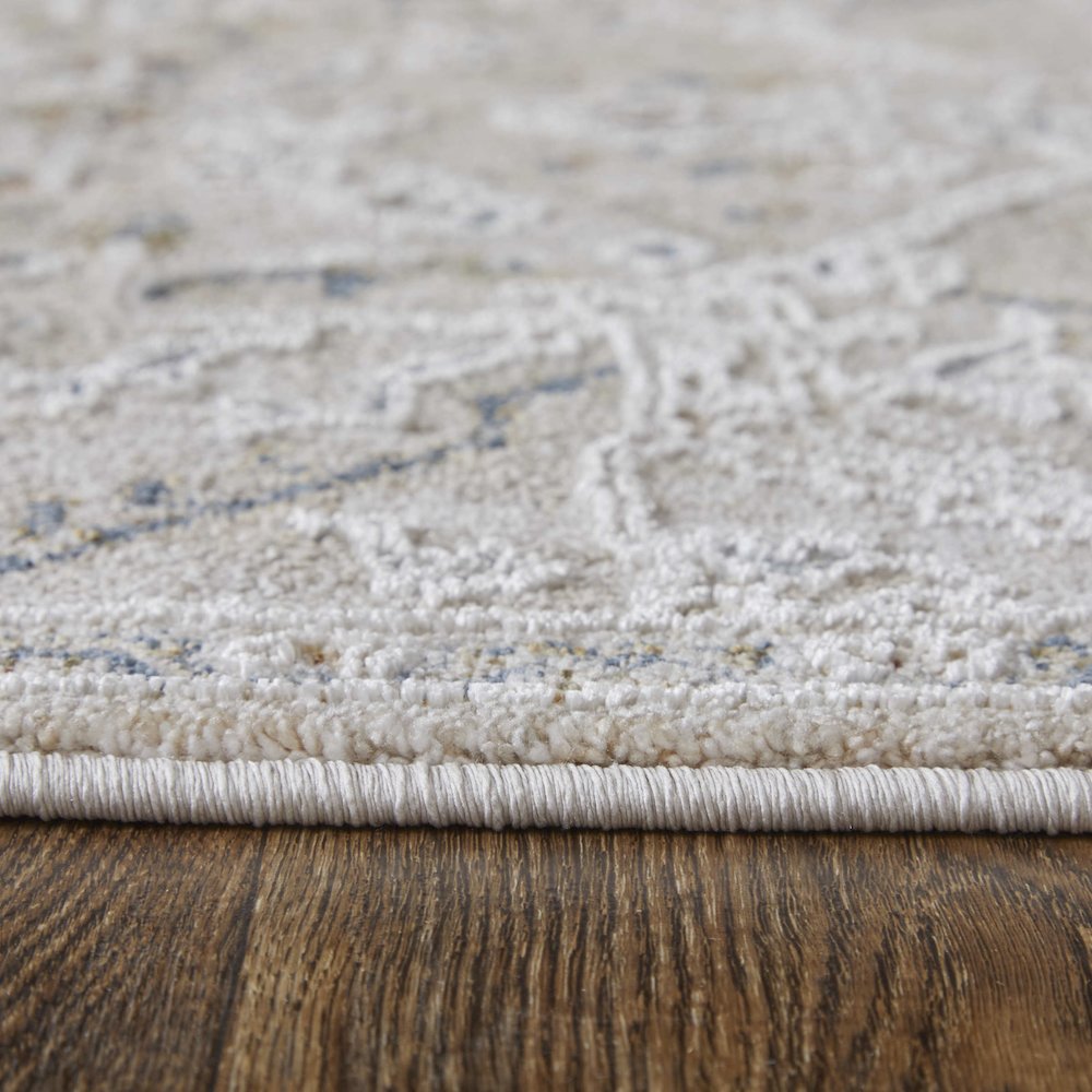 Pasha Transitional Distressed, Taupe/Ivory/Blue, 7'-10" x 10'-3" Area Rug. Picture 8