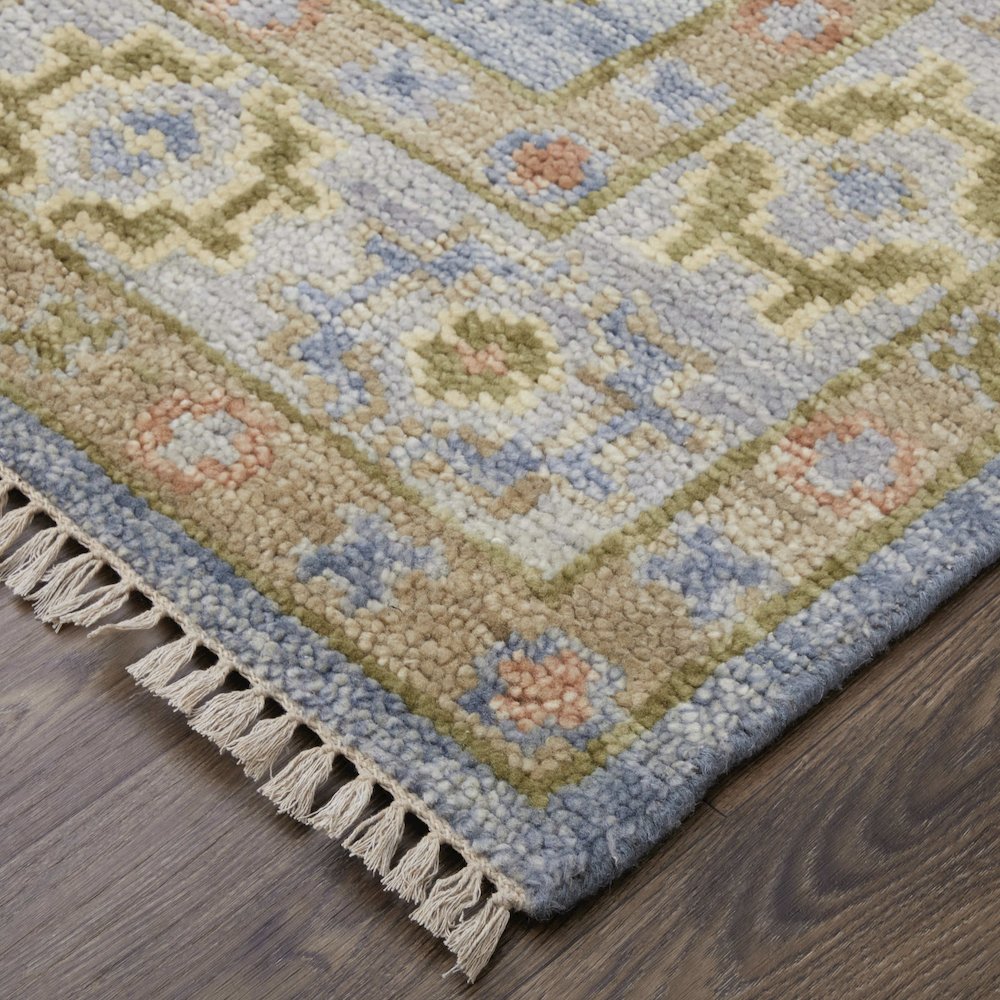 Fillmore Transitional Diamond, Blue/Green/Yellow, 5' x 8' Area Rug. Picture 3
