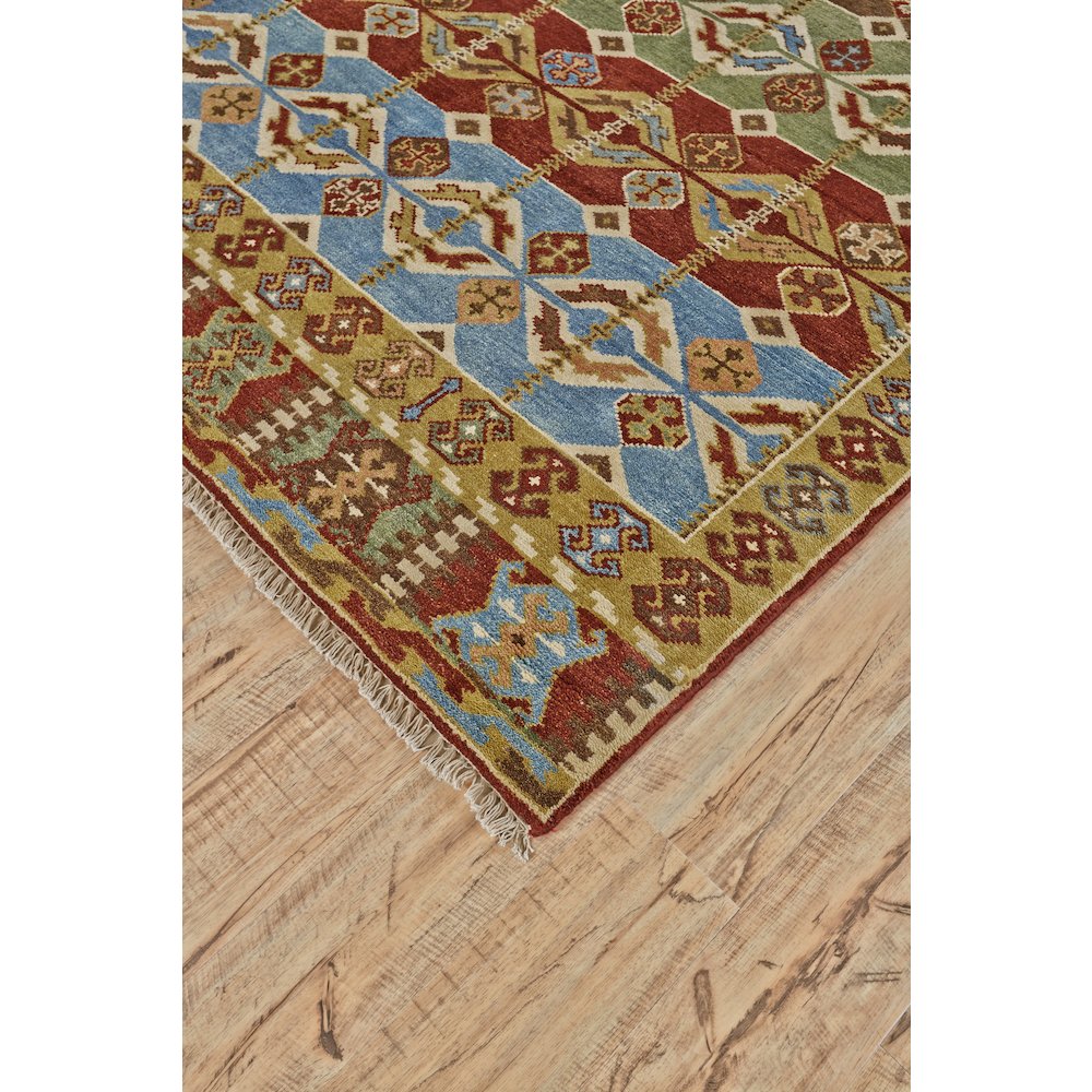 Ashi Transitional Southwestern, Brown/Tan/Blue, 2' x 3' Accent Rug. Picture 2