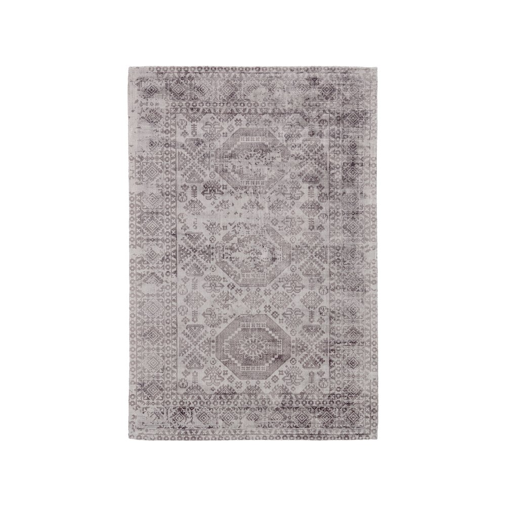Nadia Distressed Geometric Rug, Opal Gray/Eggplant Purple, 5ft x 8ft Area Rug, 6678377FMSH000E10. Picture 1