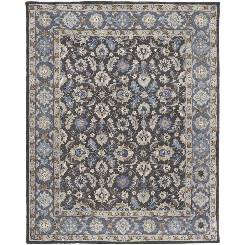Rylan Transitional Oriental, Taupe/Blue/Ivory, 8' x 10' Area Rug. Picture 1
