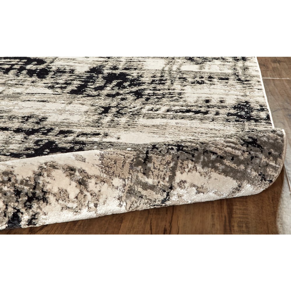 Micah Modern Abstract, Black/White/Gray, 9'-2" x 12' Area Rug. Picture 6