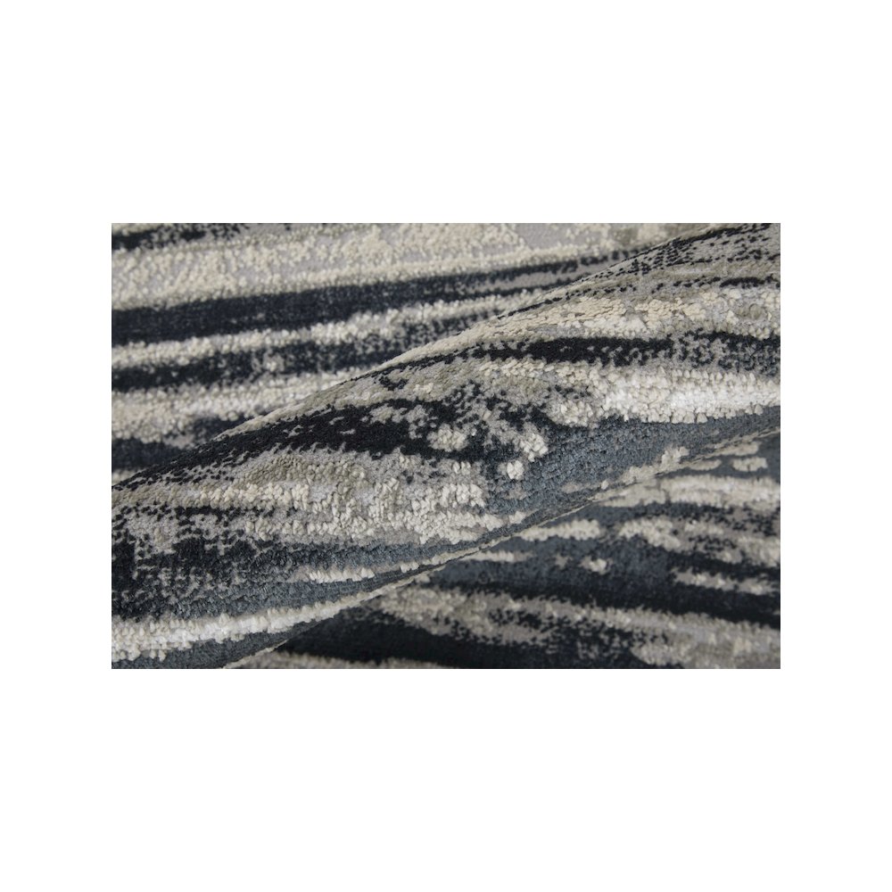 Micah Modern Diamond, Black/Silver/Taupe, 1'-8" x 2'-10" Accent Rug. Picture 5