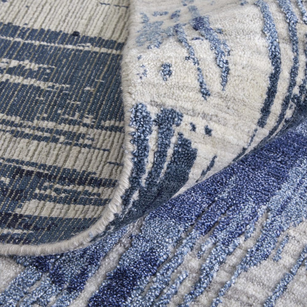 Eastfield Modern Abstract, Blue/Ivory, 5' x 8' Area Rug. Picture 7