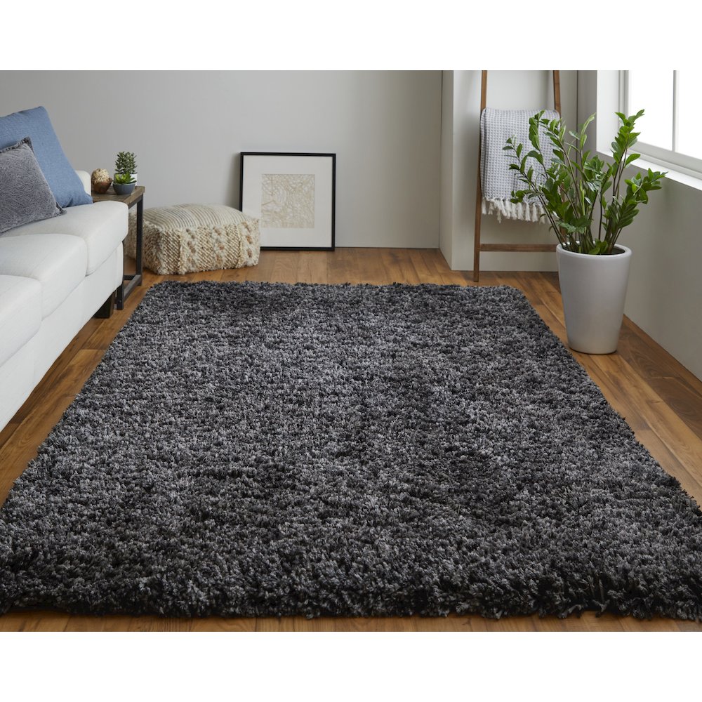 Stoneleigh Stonewashed Mélange Shag Rug, Black, 10ft x 14ft Area Rug, 3998830FBLK000H00. Picture 2