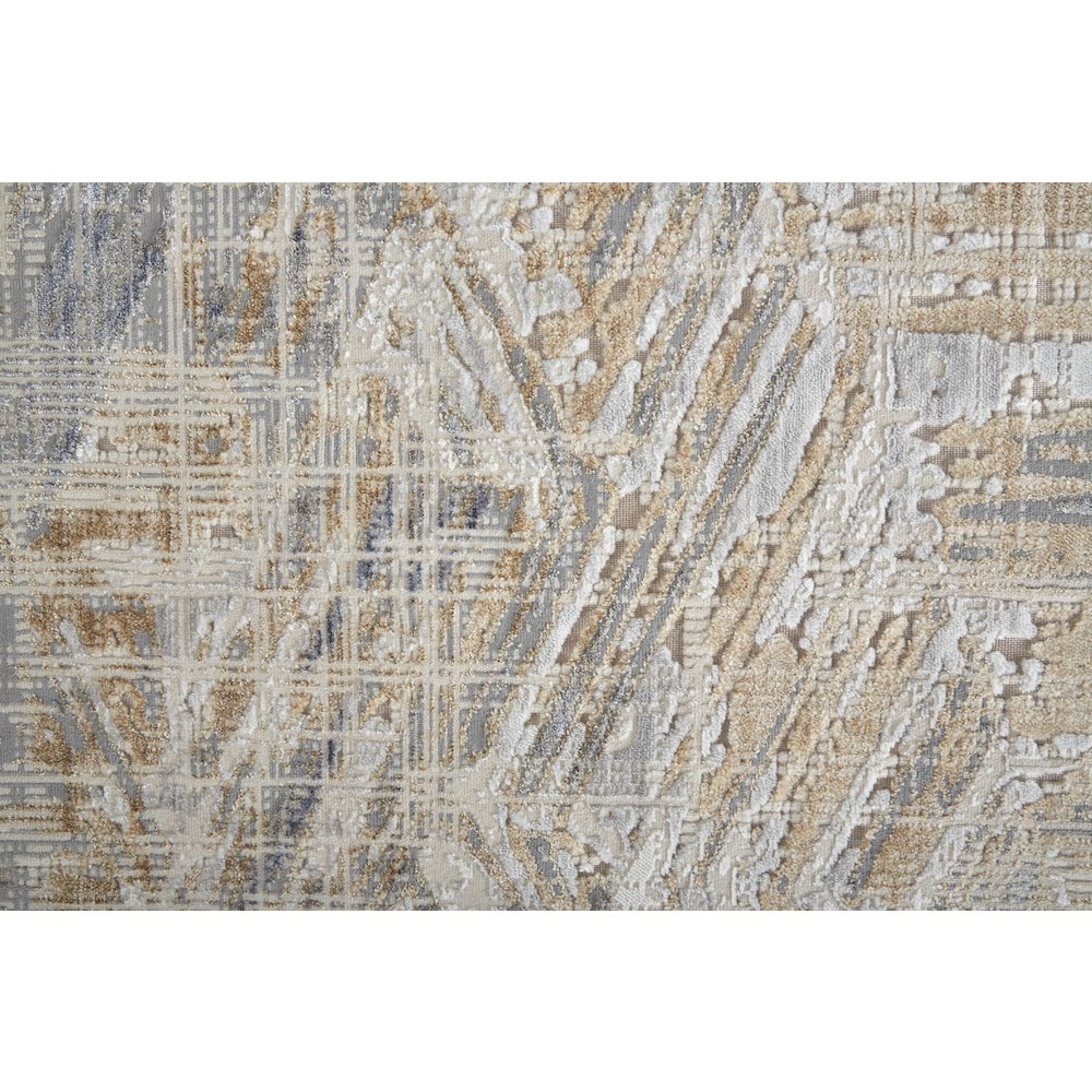 Laina Transitional Abstract, Tan/Ivory/Gray, 4' x 6' Accent Rug. Picture 6