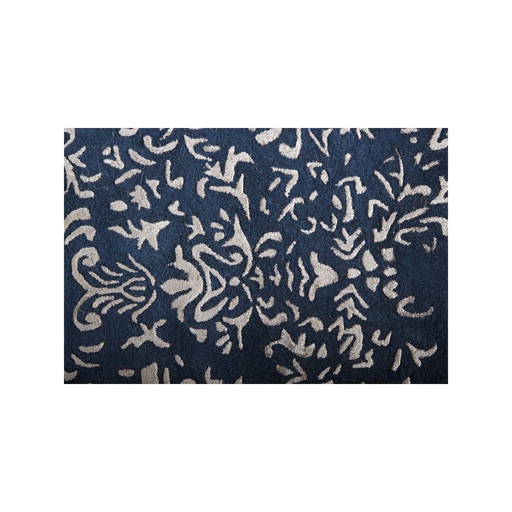 Bella High/Low Floral Wool Rug, Vallarta Blue/Silver Gray, 8ft x 10ft Area Rug, 9698014FBLUSLVF00. Picture 5
