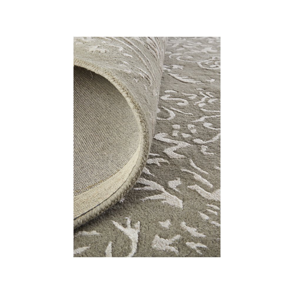 Bella High/Low Floral Wool Rug, Warm Silver Gray, 8ft x 10ft Area Rug, 9698014FGRYSLVF00. Picture 6
