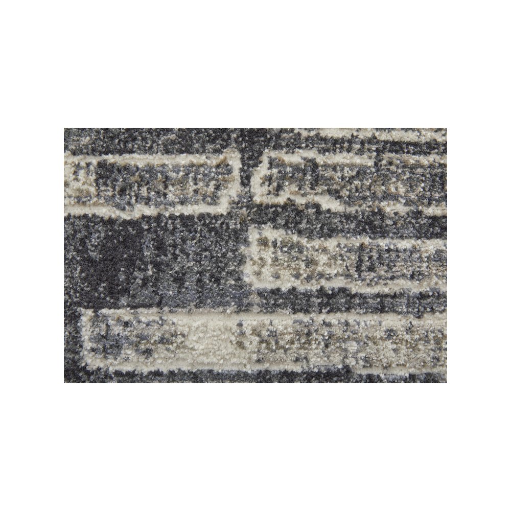 Kano Transitional Geometric, Gray/Black/Ivory, 4'-3" x 6'-3" Accent Rug. Picture 6