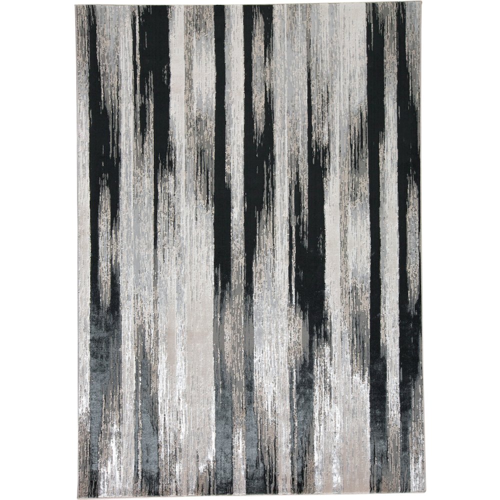 Micah Modern Abstract, Black/Silver/Gray, 9'-2" x 12' Area Rug. Picture 1