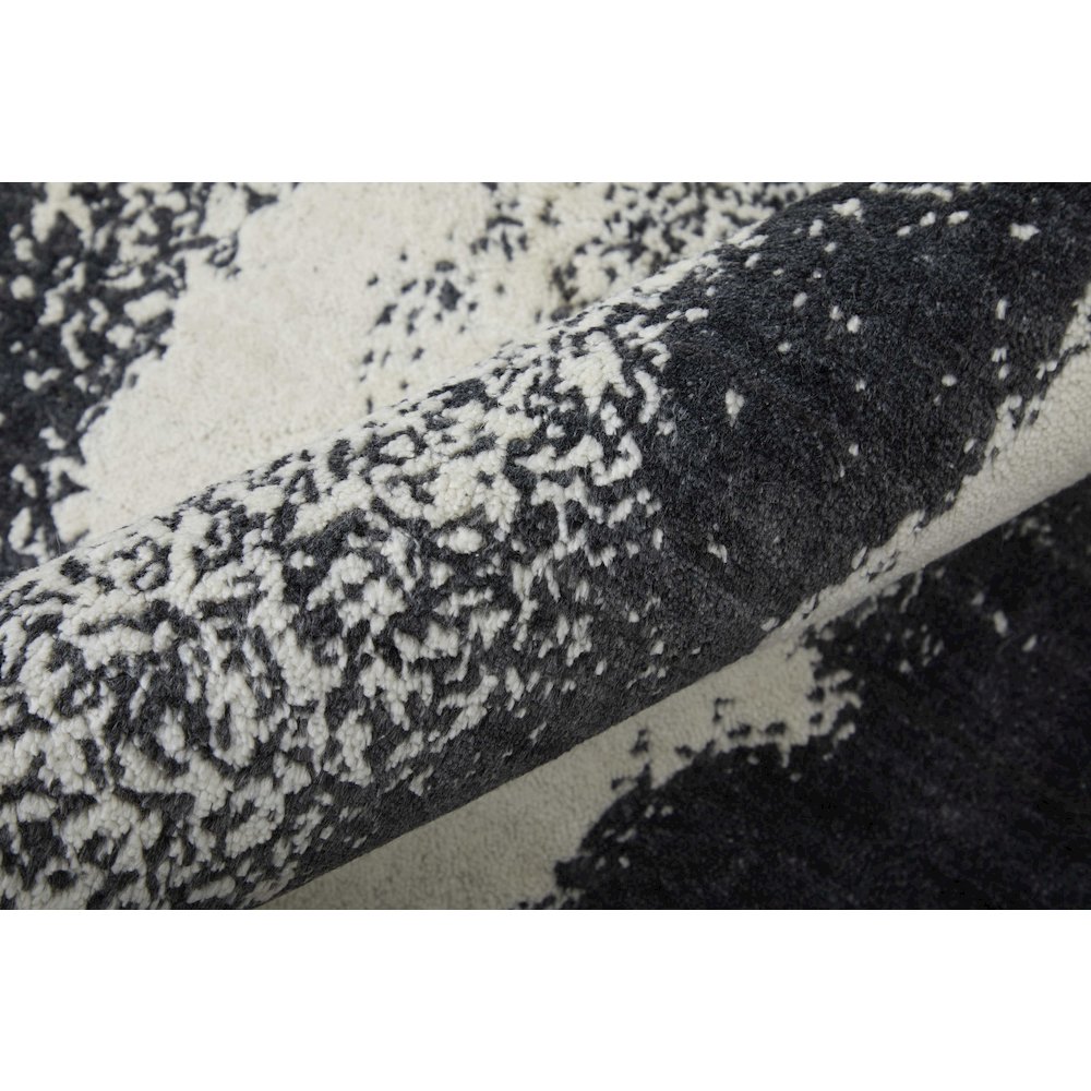 Coda Modern Abstract, Black/White, 5' x 8' Area Rug. Picture 5