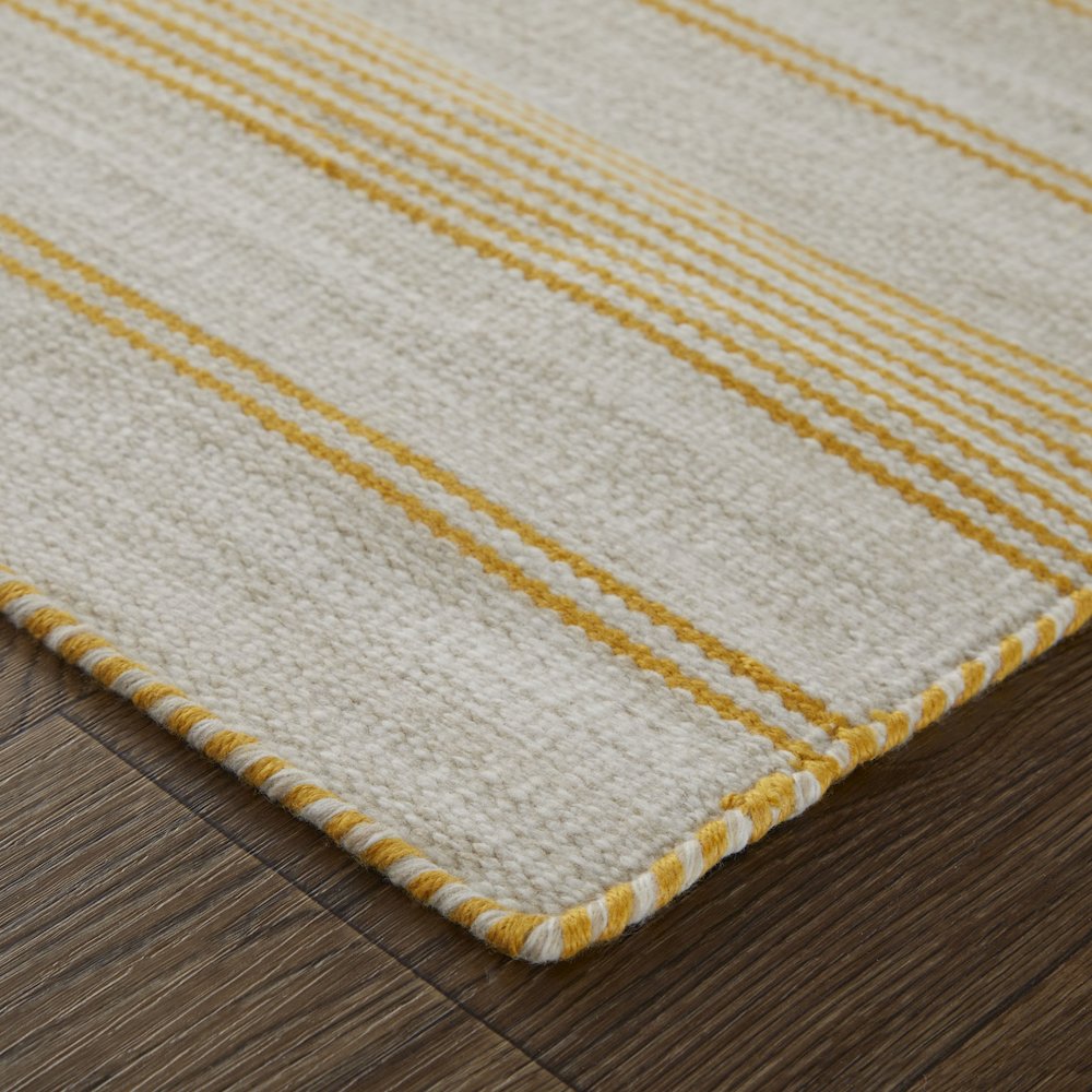 Duprine Transitional Stripes, Yellow/Ivory, 10' x 14' Area Rug. Picture 2